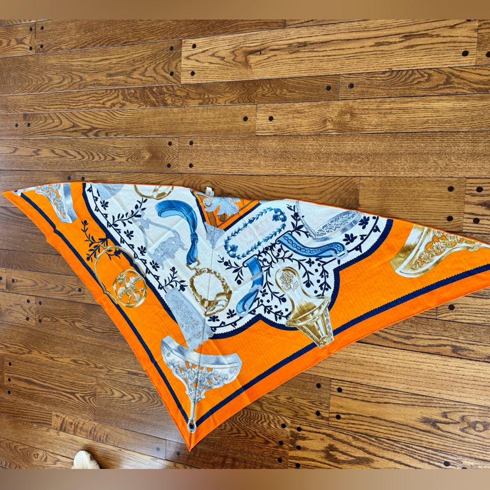 AUTH HERMES Étriers Remix Giant Triangle Scarf
